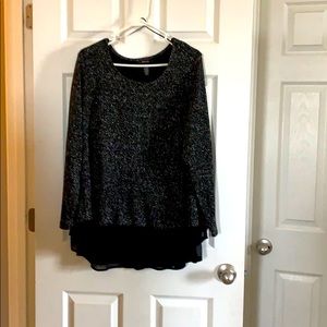 Style&Co size 2x black and silver blouse